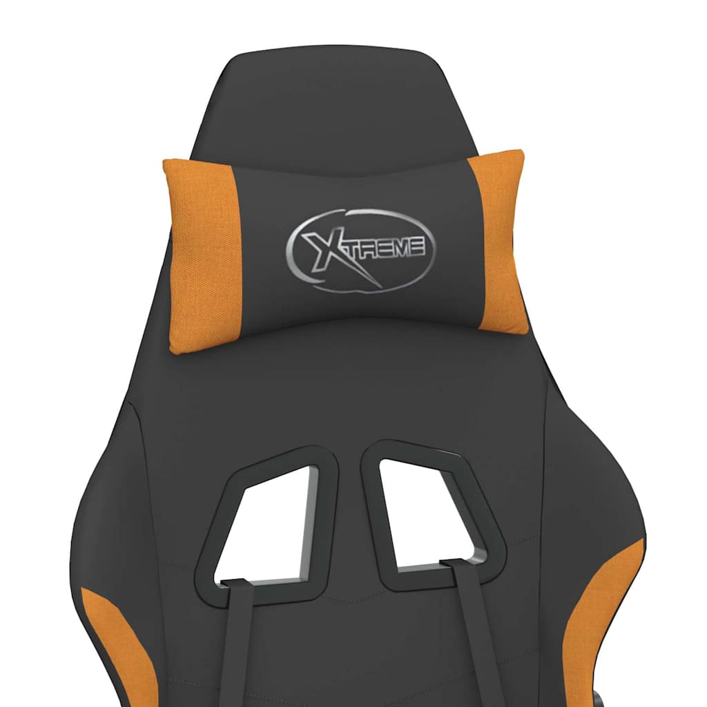 vidaXL Massage Gaming Chair Fabric Black and Cream