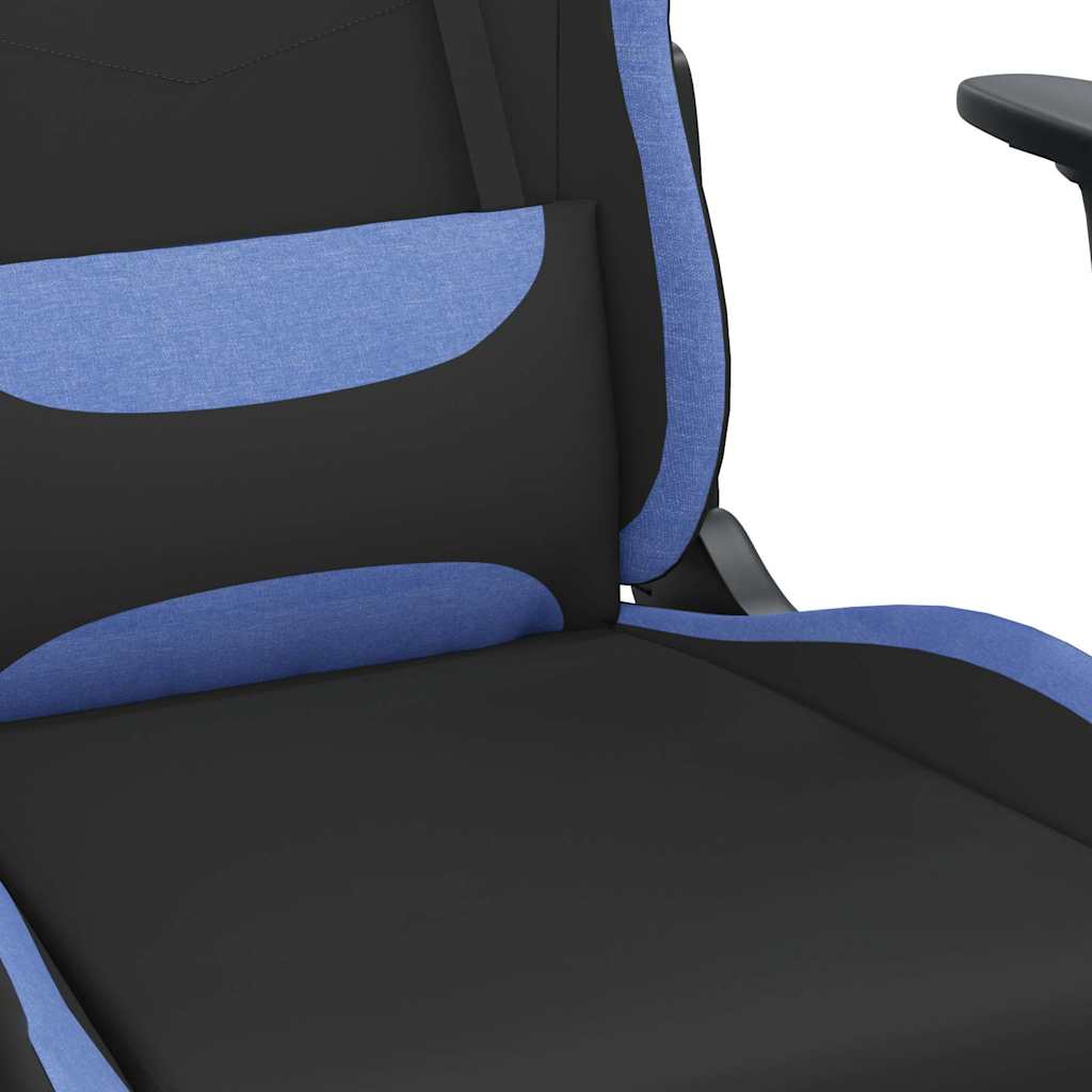 vidaXL Massage gamestoel stof zwart en crèmekleurig
