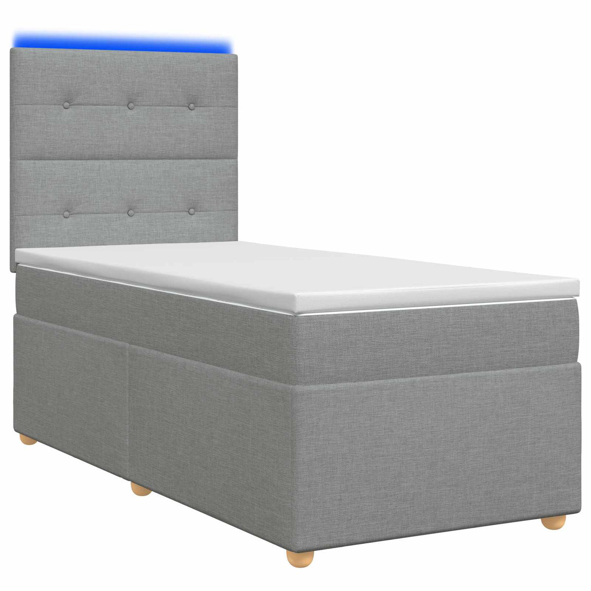 vidaXL LED Boxspringbed met Matras Donkergrijs 90 x 190 cm Stof