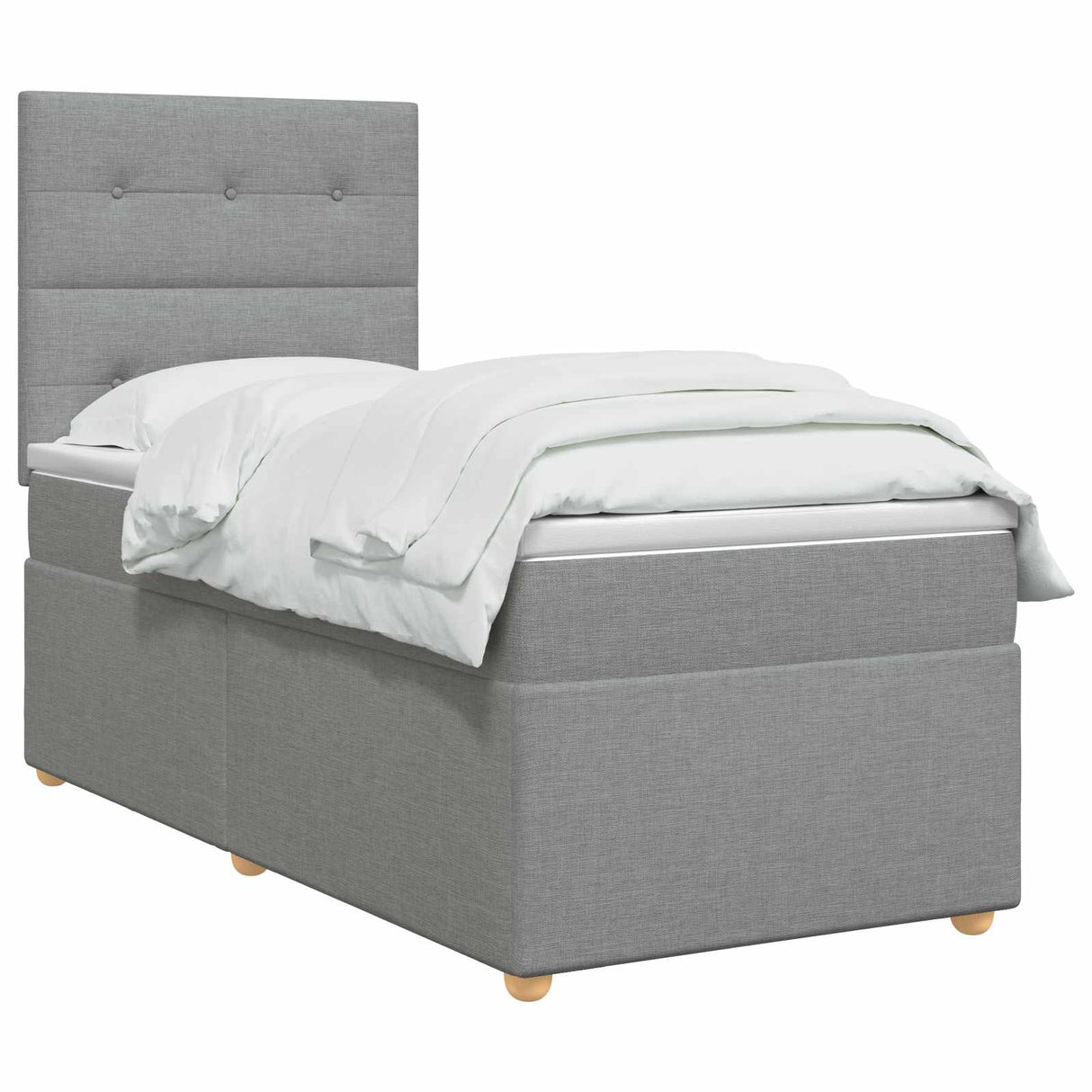 vidaXL LED Boxspringbed met Matras Donkergrijs 90 x 190 cm Stof