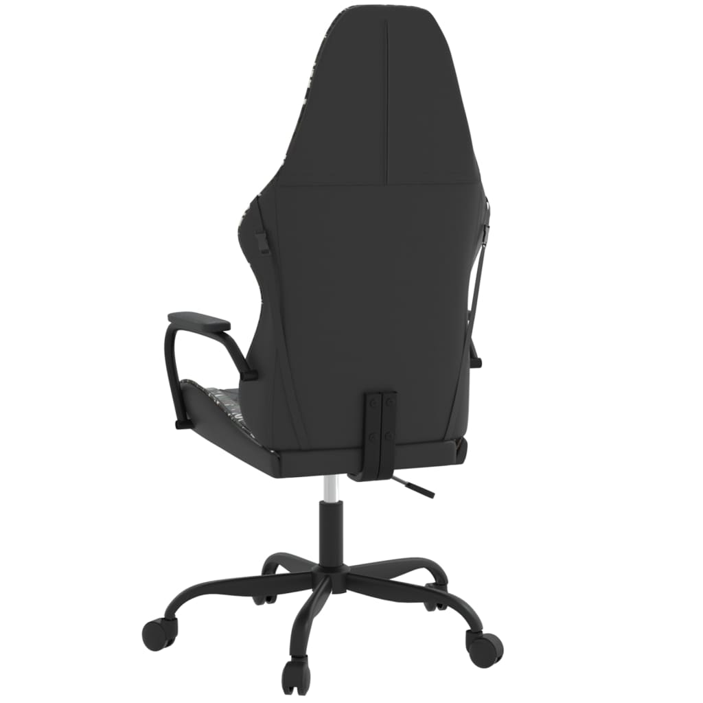 vidaXL Massage gamestoel kunstleer zwart en blauw