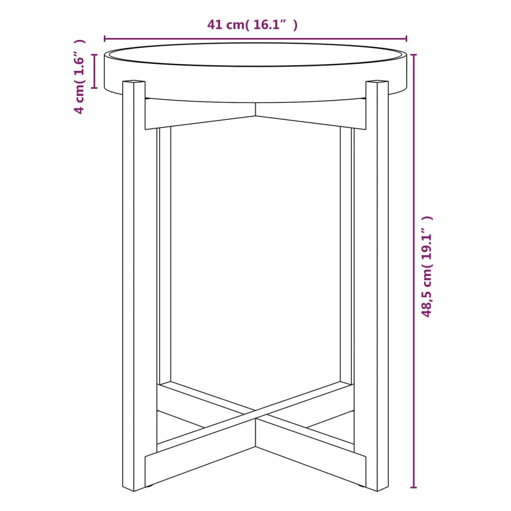vidaXL Salontafel 41x41x48,5 cm bewerkt hout en grenenhout wit