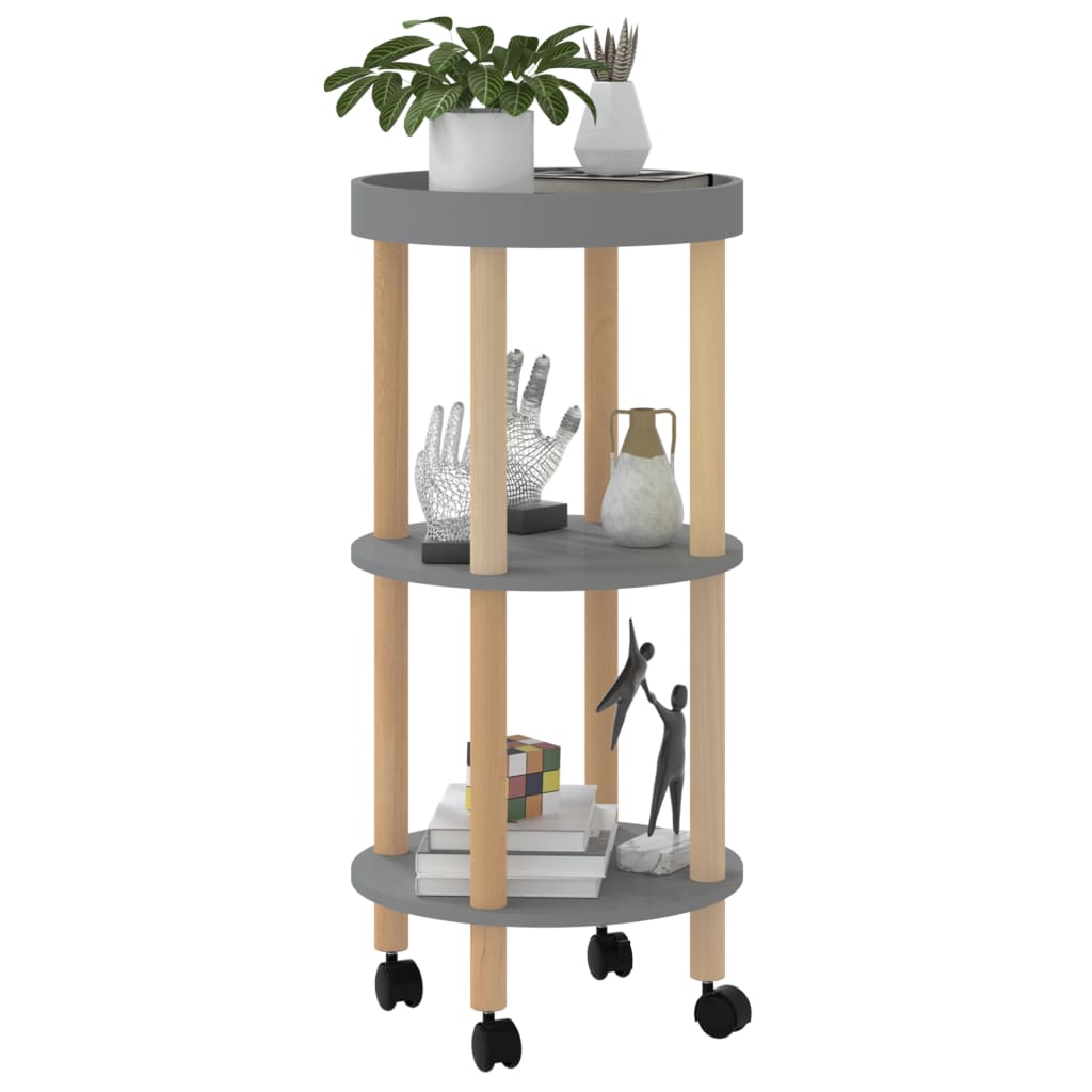 vidaXL Trolley 38x38x82 cm bewerkt hout en massief grenenhout wit
