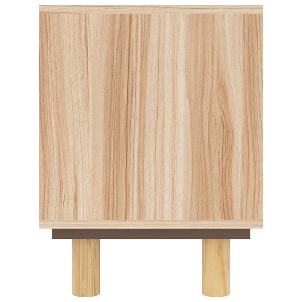 vidaXL Tv-meubel 80x30x40 cm massief grenenhout en rattan wit