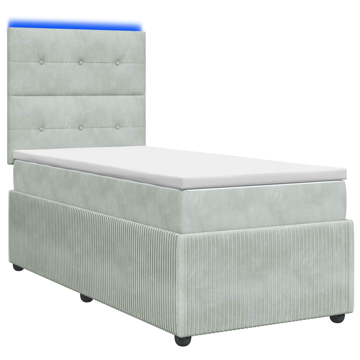 vidaXL LED Boxspringbed met Matras Donkergrijs 90 x 190 cm Fluweel