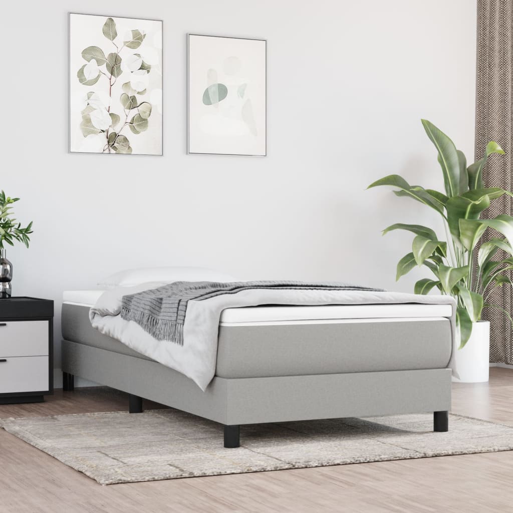 vidaXL Pocketveringmatras medium 80x200x20 cm stof lichtgrijs