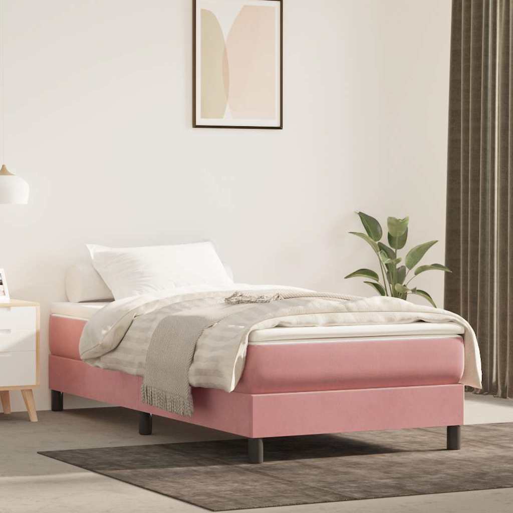 vidaXL Pocketveringmatras medium 80x200x20 cm fluweel lichtgrijs