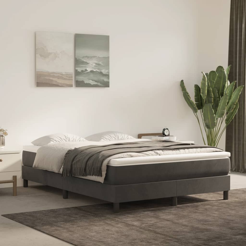 vidaXL Pocketveringmatras medium 80x200x20 cm fluweel lichtgrijs