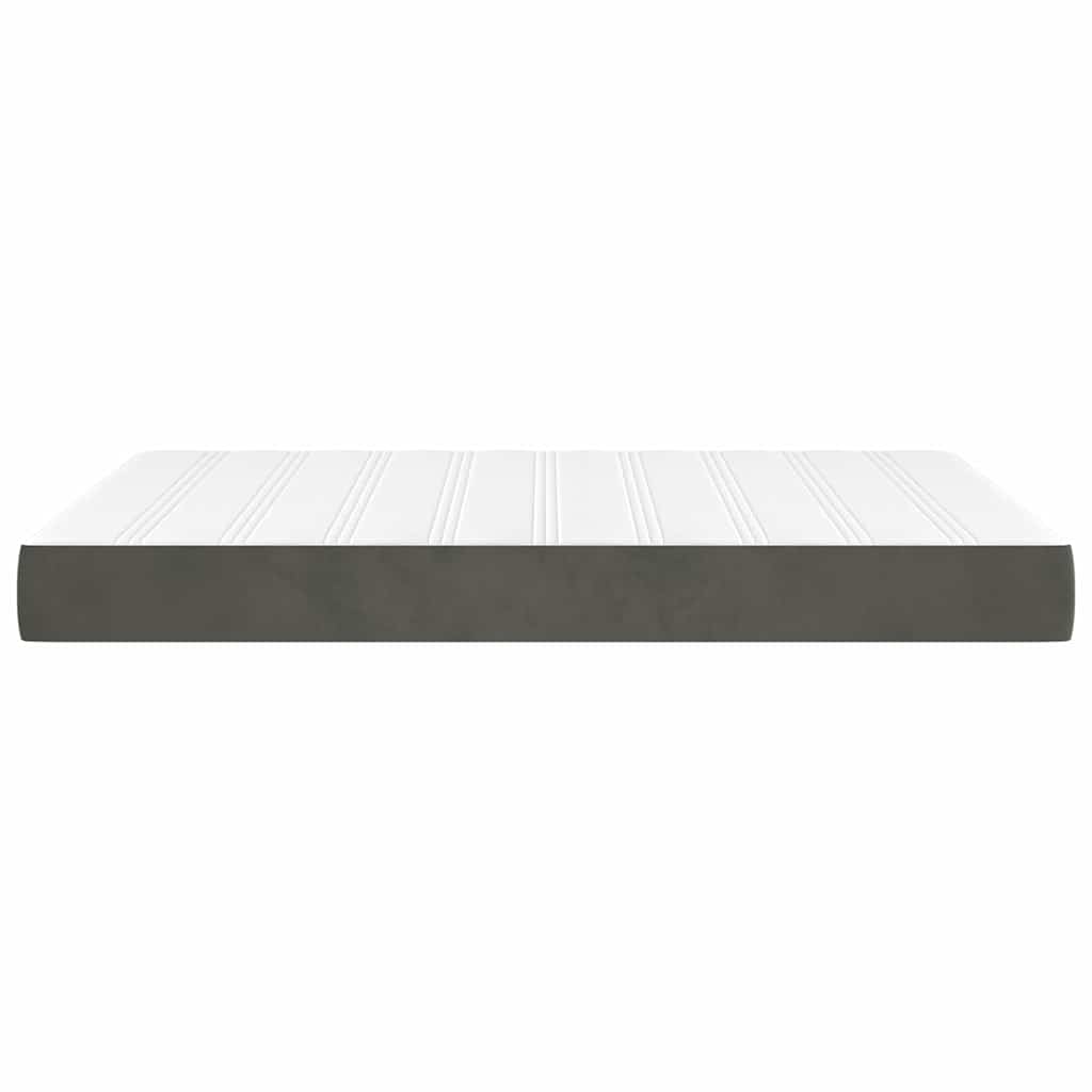 vidaXL Pocketveringmatras medium 80x200x20 cm fluweel lichtgrijs