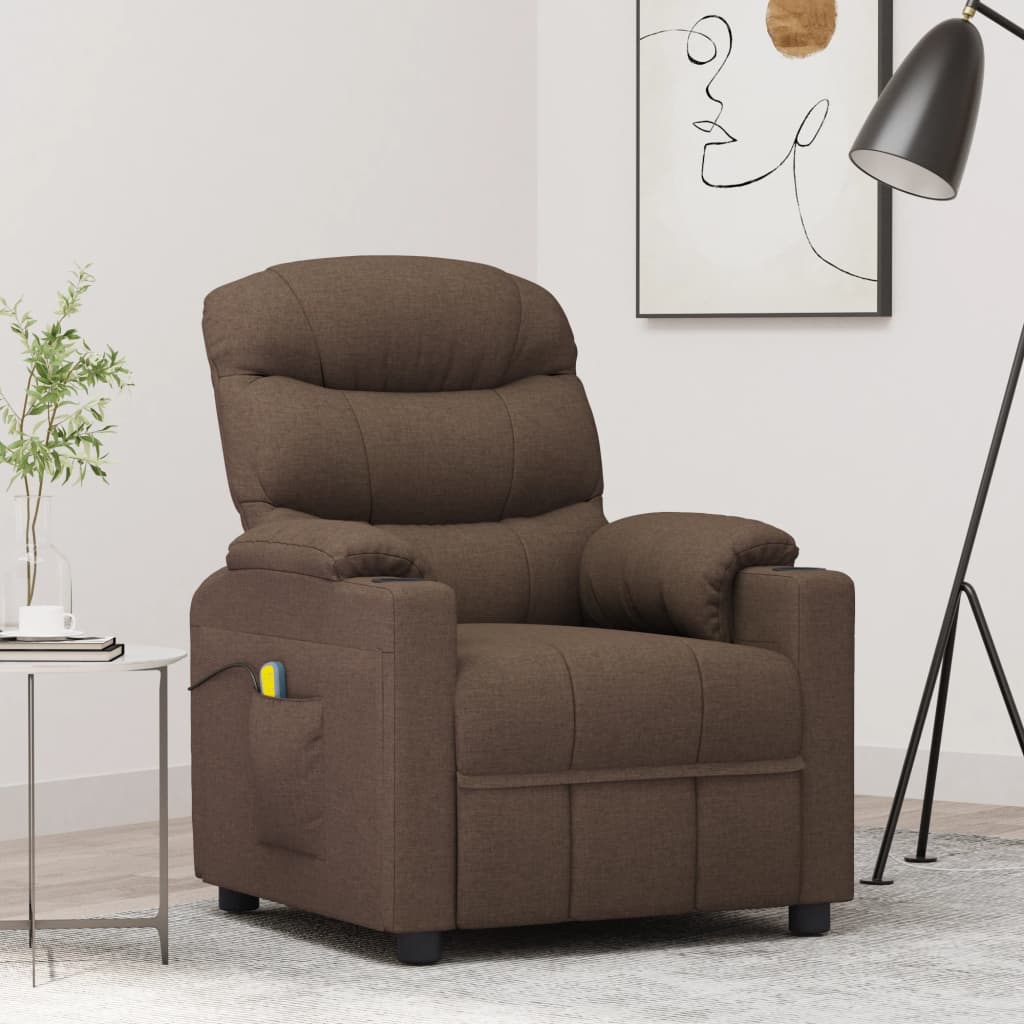 vidaXL Massagestoel stof lichtgrijs