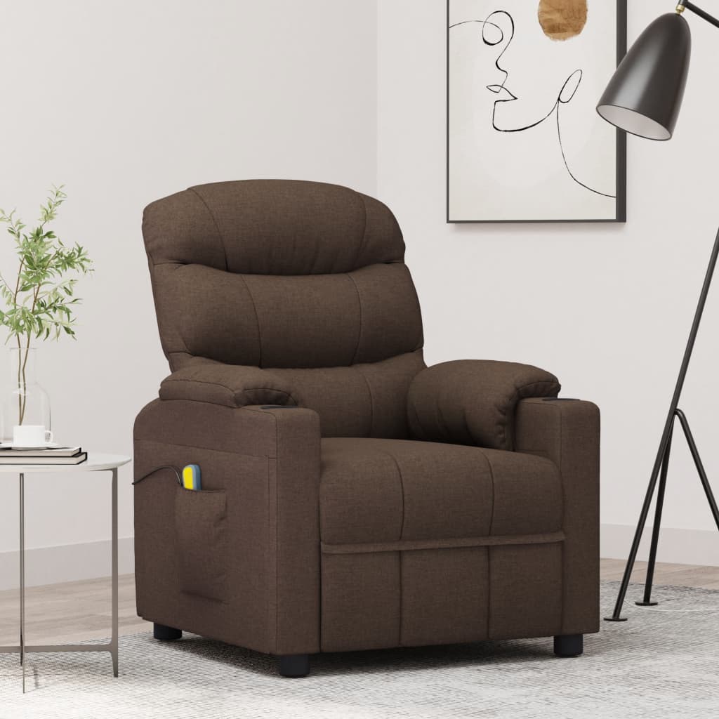 vidaXL Massagestoel stof lichtgrijs