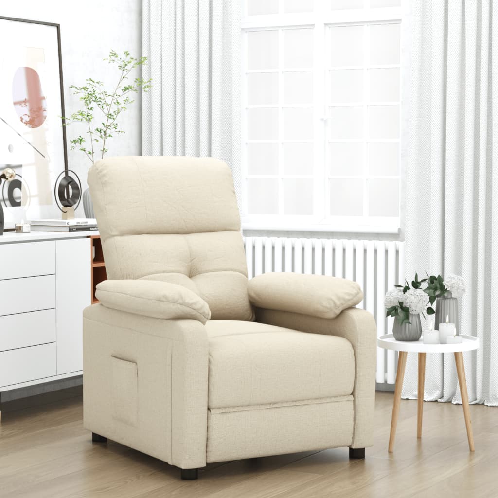 vidaXL Fauteuil verstelbaar stof lichtgrijs