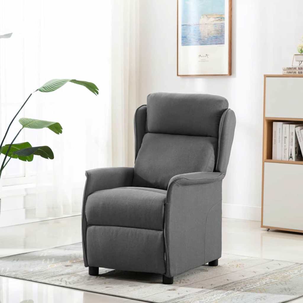 vidaXL Massagestoel met kussen Lichtgrijs 93.5 x 67.5 x 101.5 cm Stof