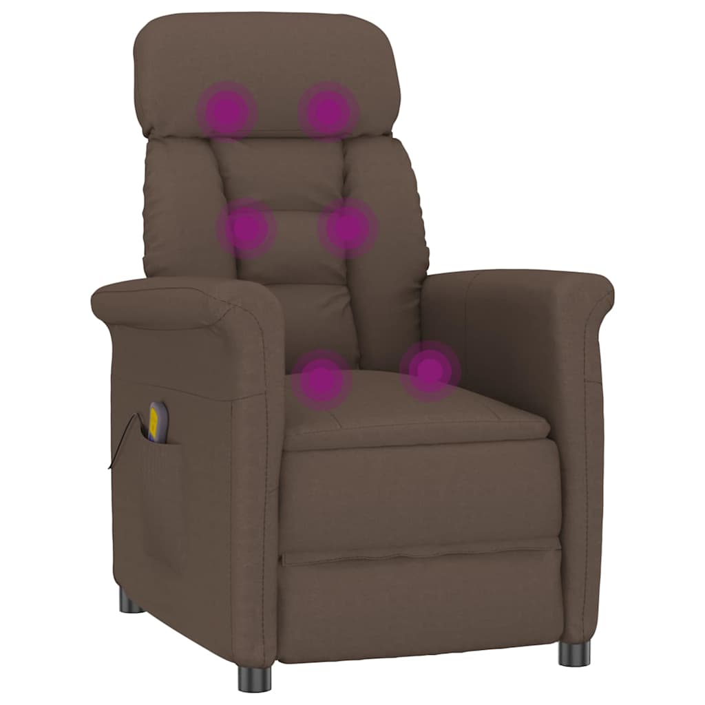 vidaXL Massagestoel met kussen Bruin 70.5 x 96.5 x 95 cm Kunstleer