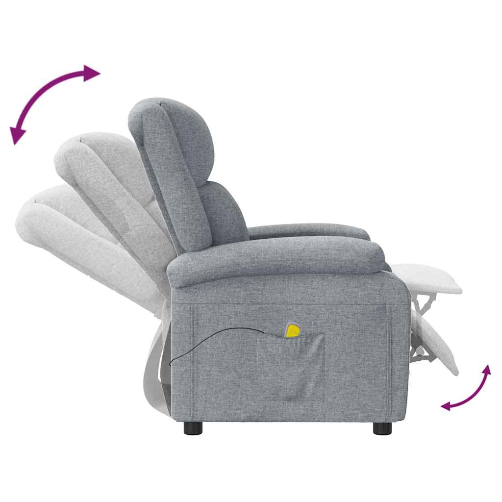 vidaXL Massagestoel stof crèmekleurig