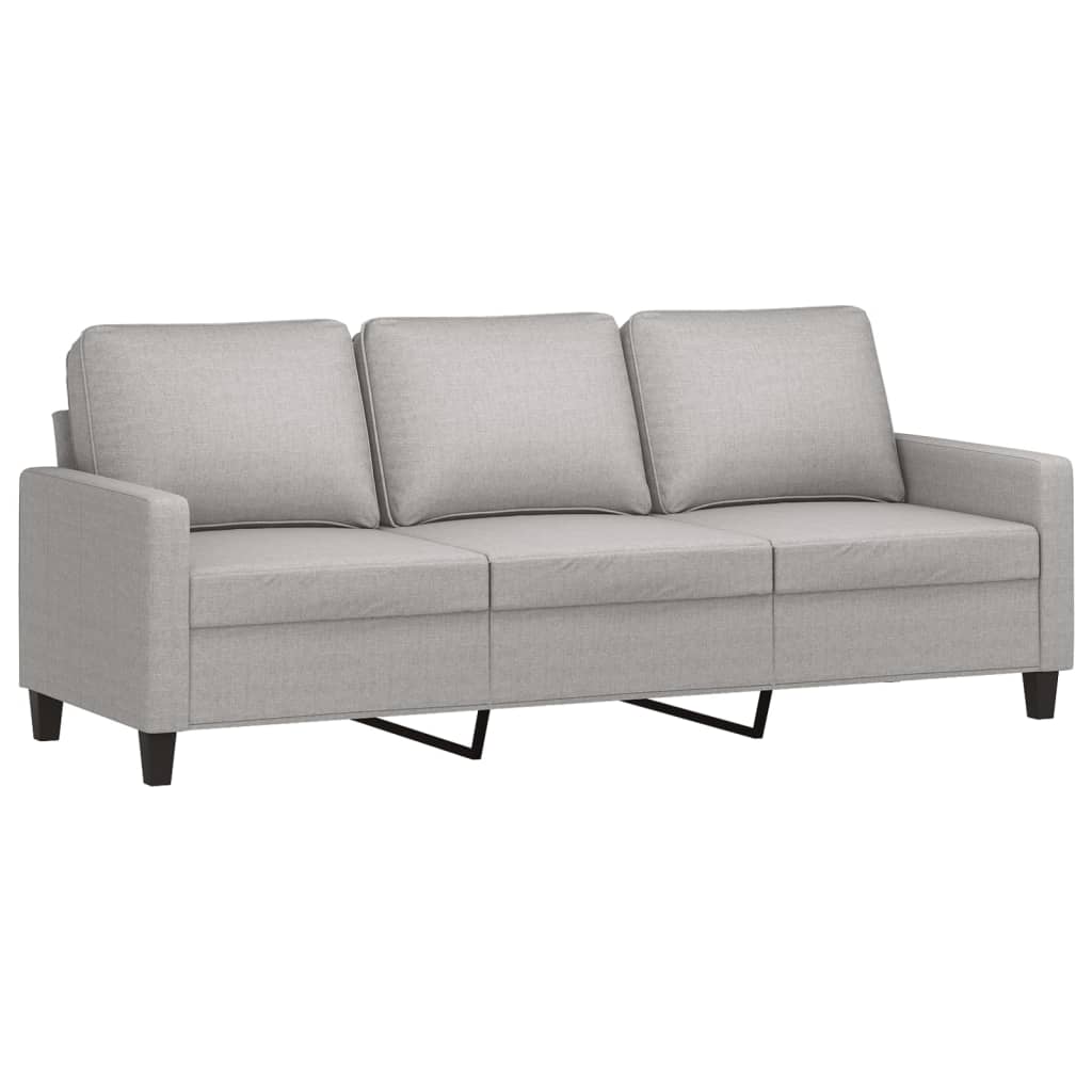vidaXL Driezitsbank 180 cm stof lichtgrijs