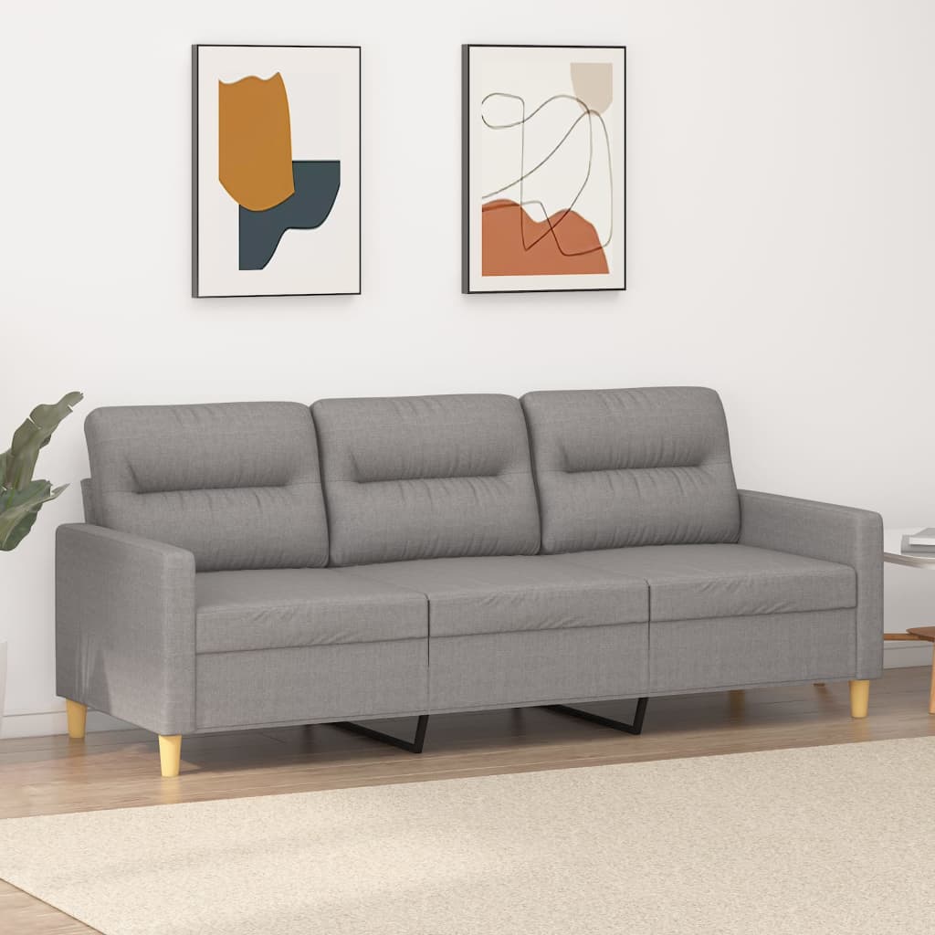 vidaXL Armchair 60 cm Fabric Light Gray