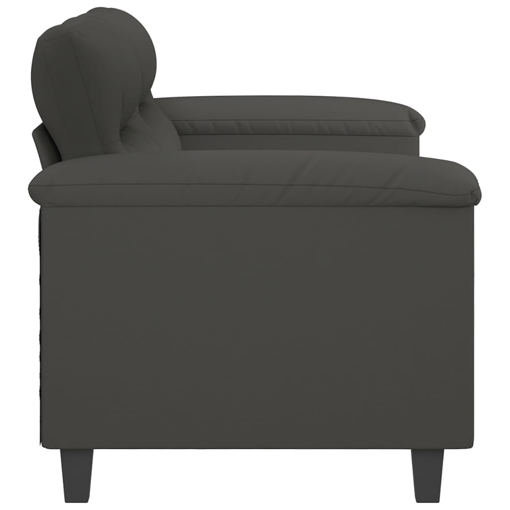 vidaXL Driezitsbank 210 cm microvezelstof donkergrijs