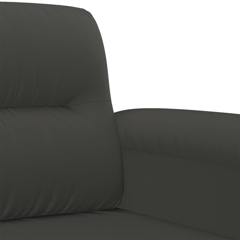 vidaXL Driezitsbank 210 cm microvezelstof donkergrijs