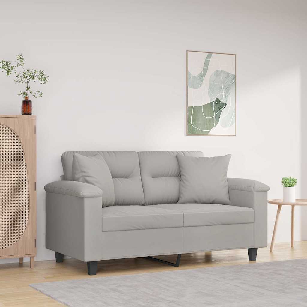vidaXL Sierkussens 2 st 40x40 cm microvezelstof taupe