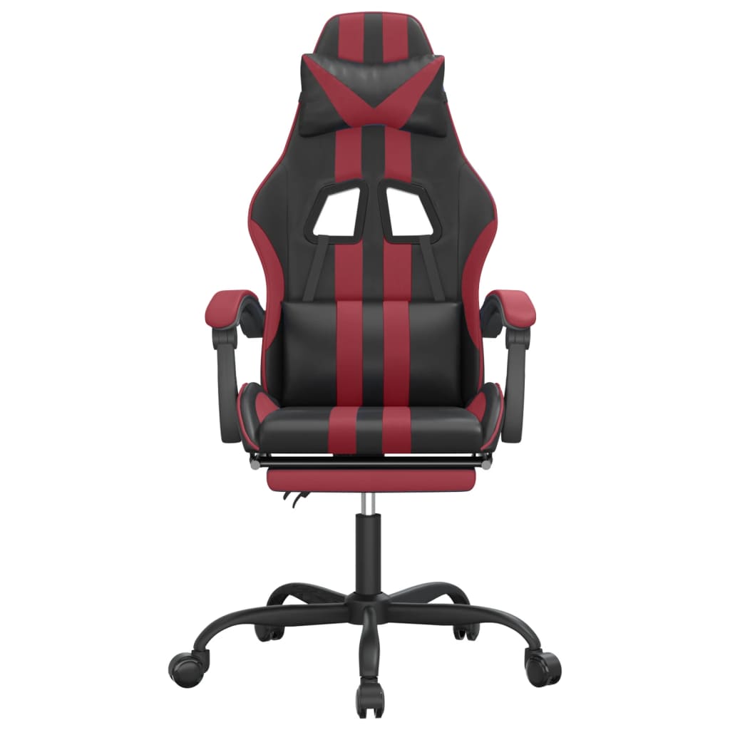 vidaXL Gamestoel draaibaar kunstleer zwart en blauw