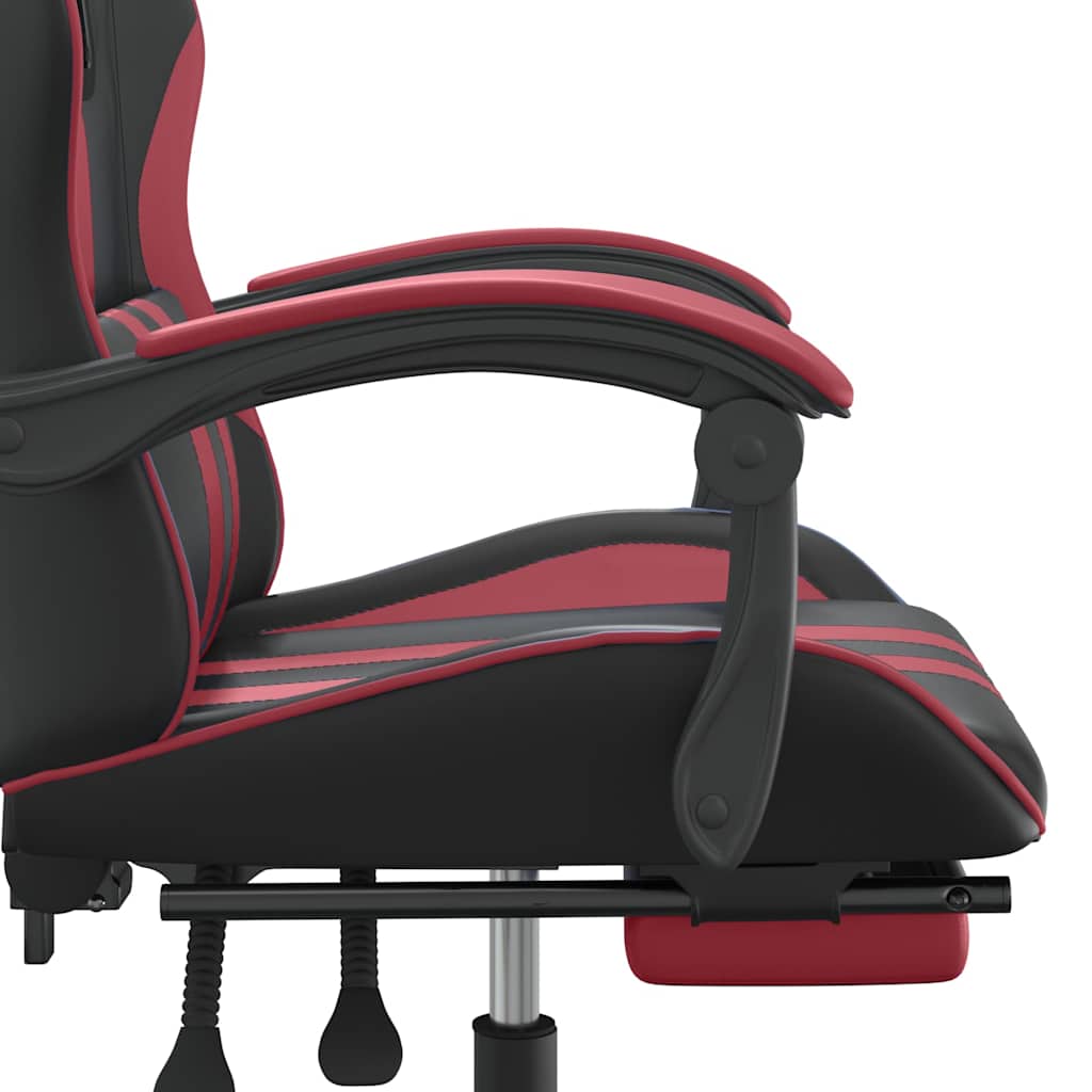vidaXL Gamestoel draaibaar kunstleer zwart en blauw