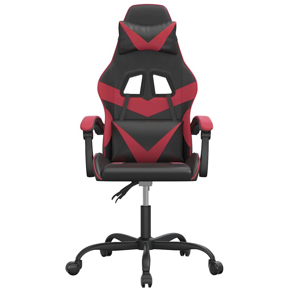vidaXL Gamestoel draaibaar kunstleer zwart en blauw