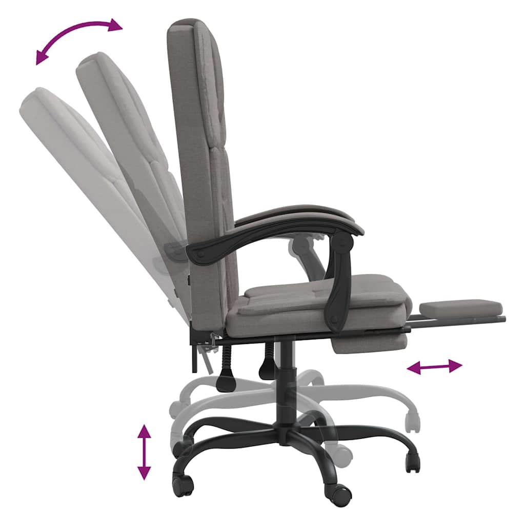 vidaXL Office Chair adjustable fabric taupe