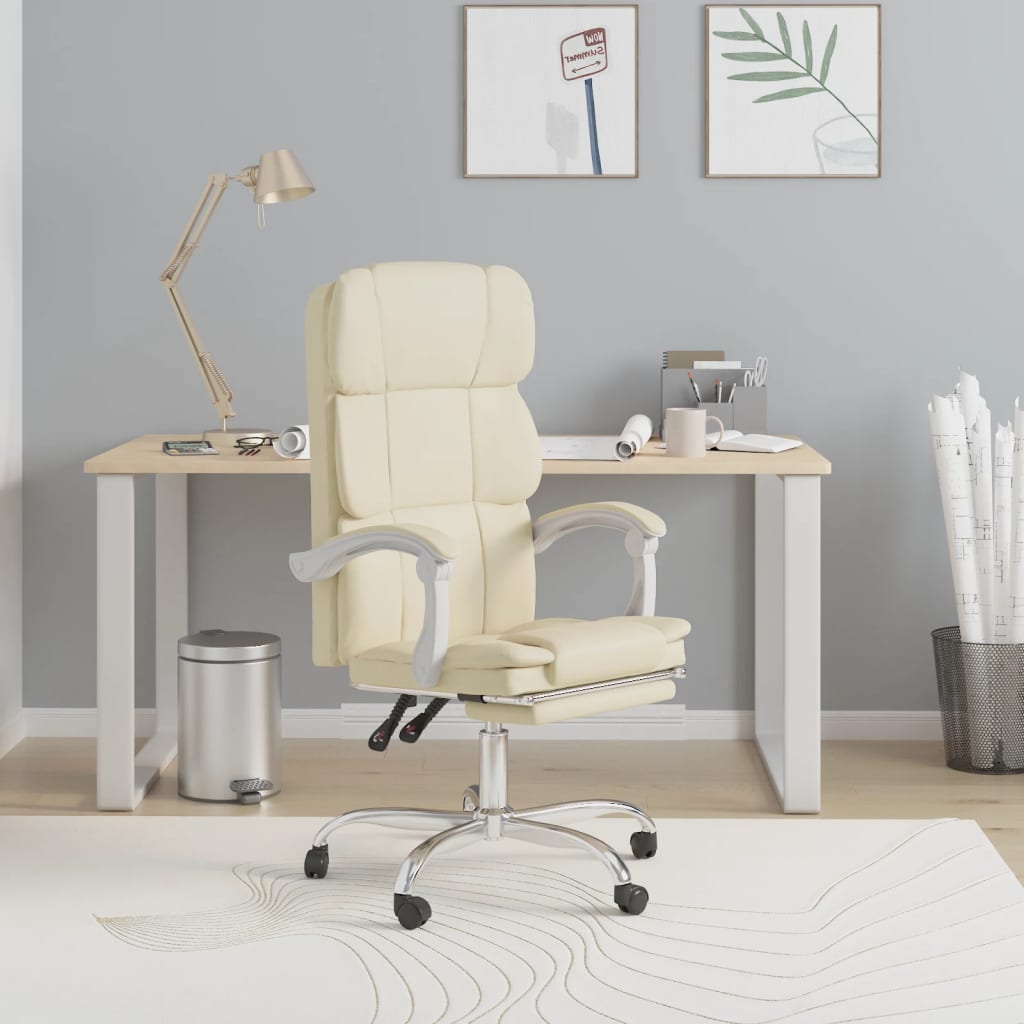 vidaXL Office Chair Adjustable Faux Leather Black