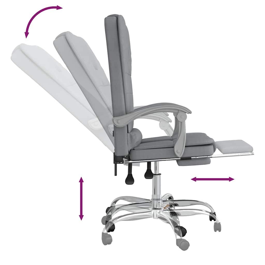 vidaXL Office Chair Massage Adjustable Fabric Taupe