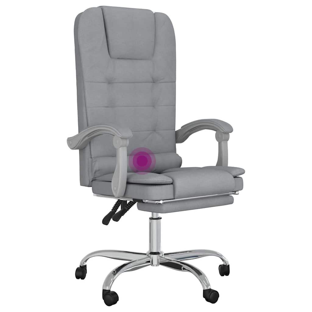 vidaXL Office Chair Massage Adjustable Fabric Taupe