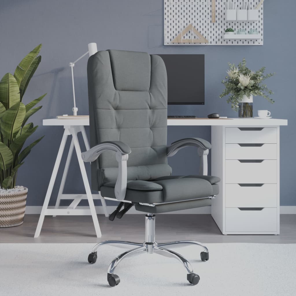vidaXL Office Chair Massage Adjustable Fabric Taupe