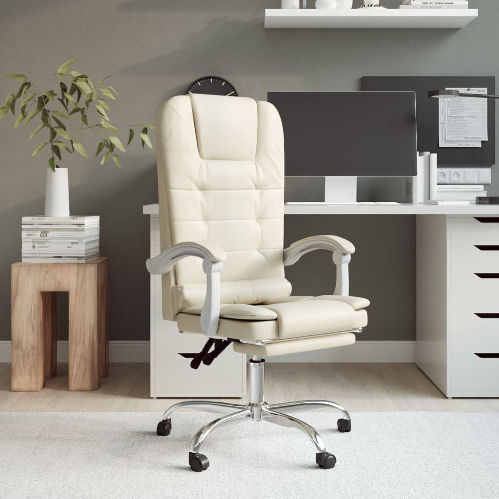 vidaXL Office Chair Massage Adjustable Faux Leather Black