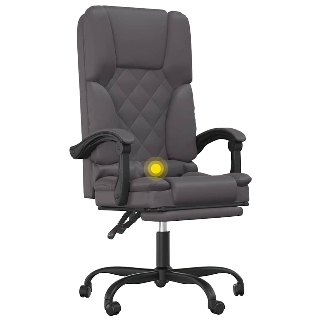 vidaXL Office Chair Massage Adjustable Faux Leather Black