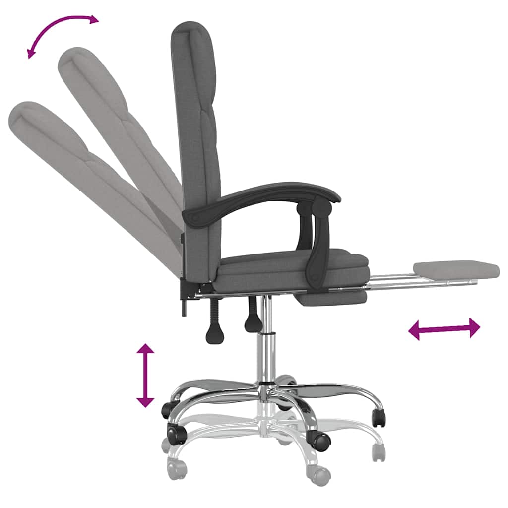 vidaXL Office Chair adjustable fabric taupe
