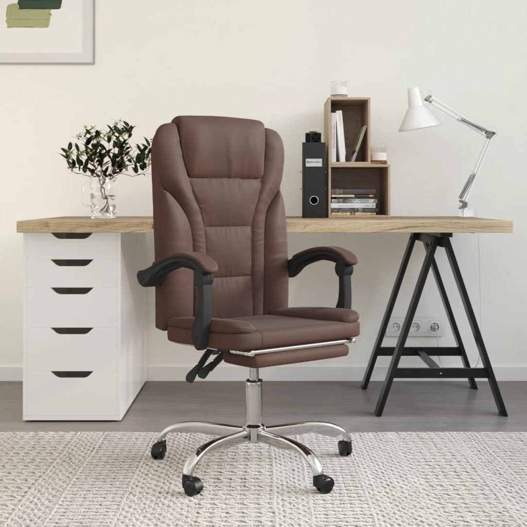 vidaXL Office Chair Adjustable Faux Leather Black