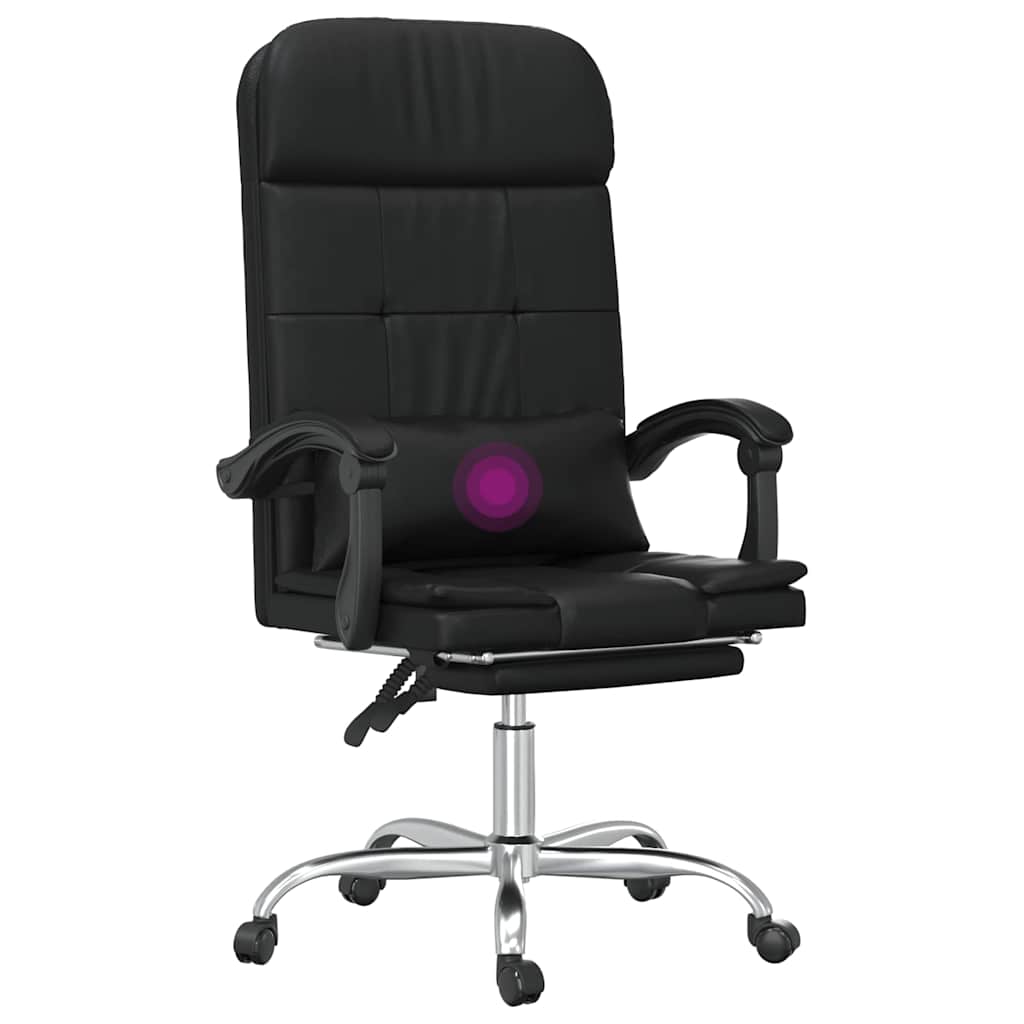 vidaXL Office Chair Massage Adjustable Faux Leather Black