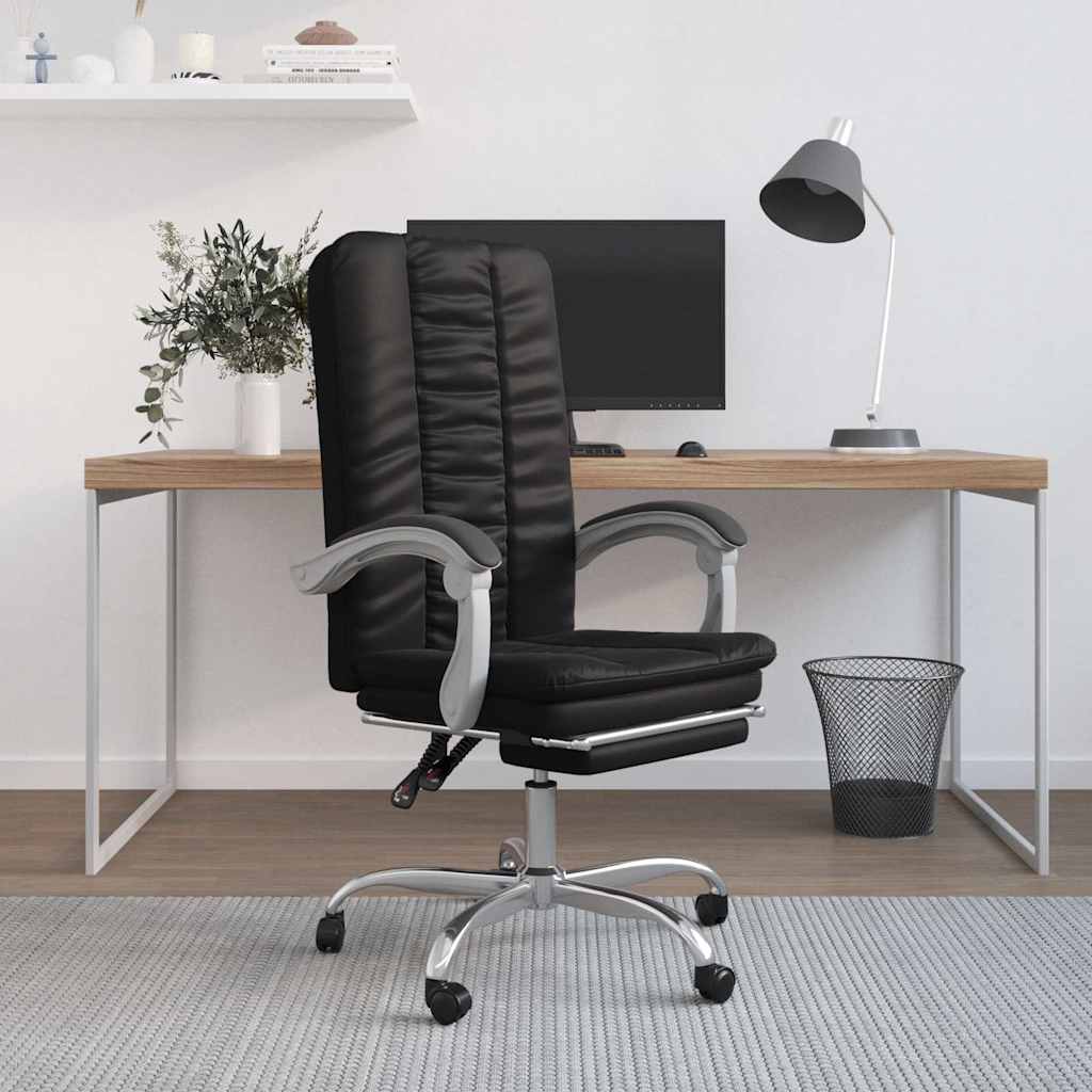 vidaXL Office Chair Adjustable Faux Leather Black