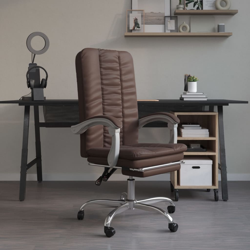 vidaXL Office Chair Adjustable Faux Leather Black
