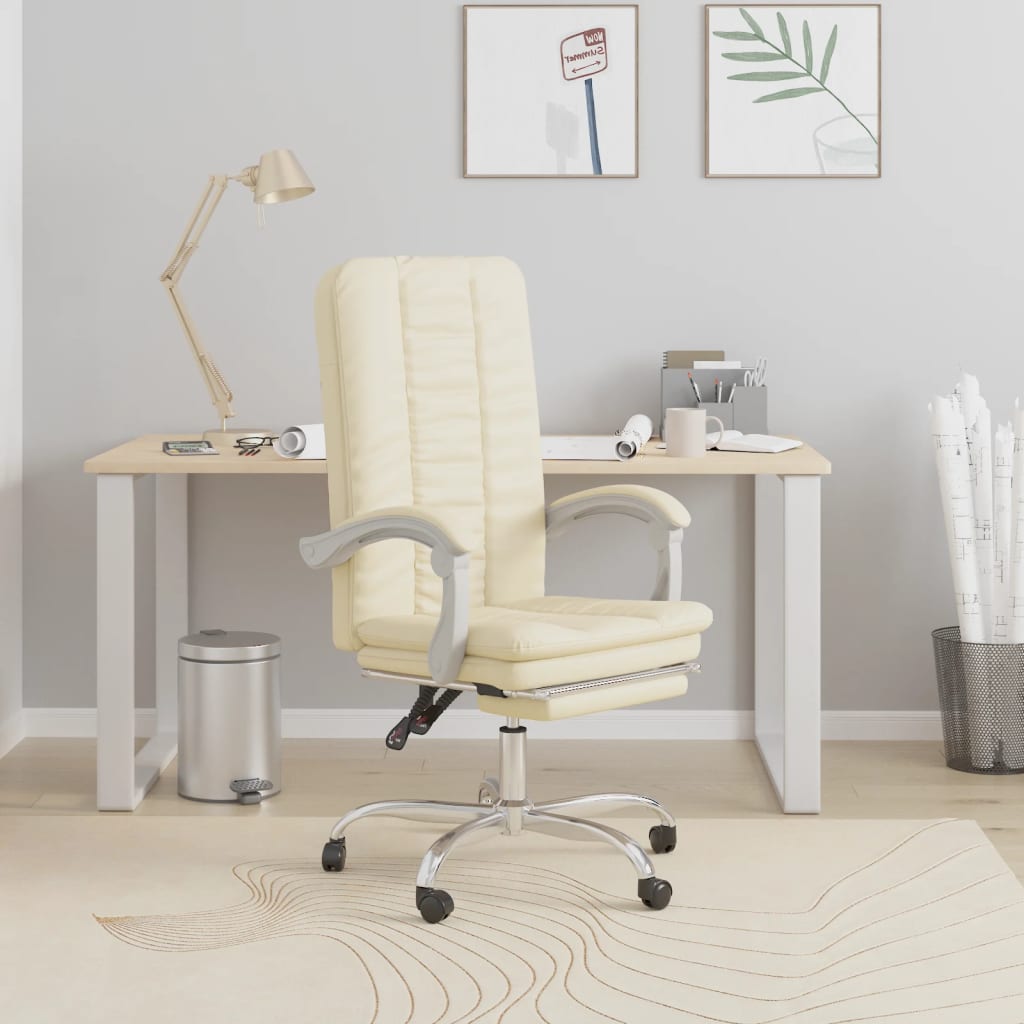 vidaXL Office Chair Adjustable Faux Leather Black