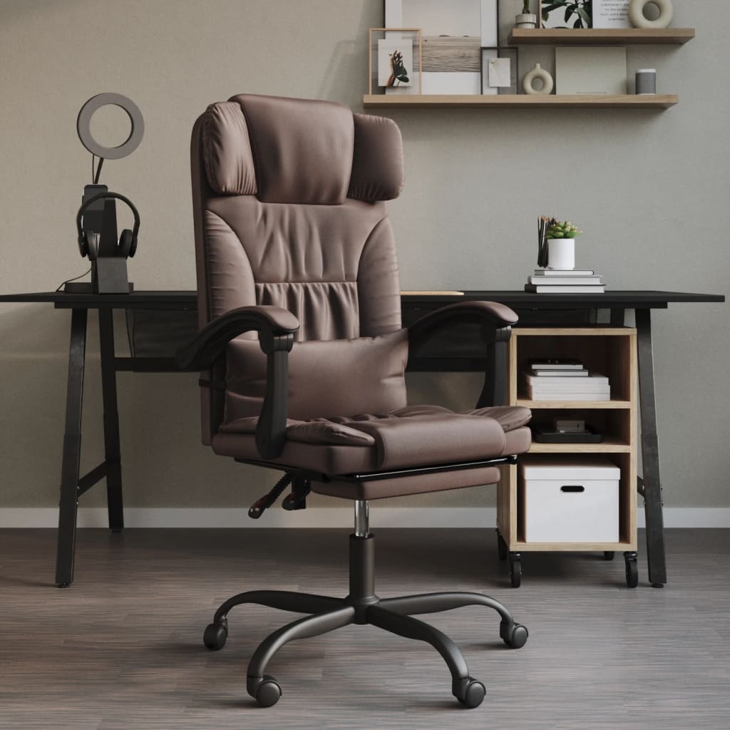 vidaXL Office Chair Adjustable Faux Leather Black