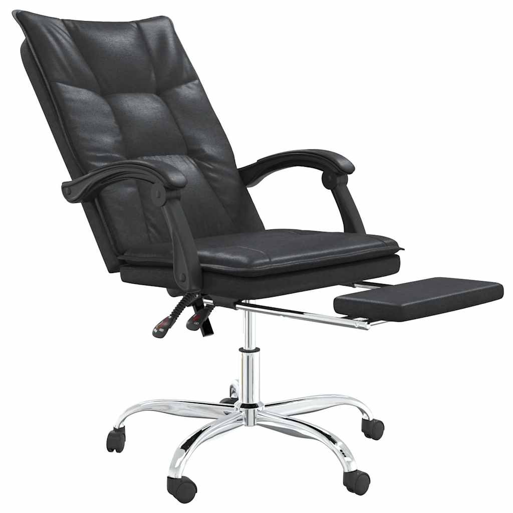 vidaXL Office Chair Adjustable Faux Leather Black