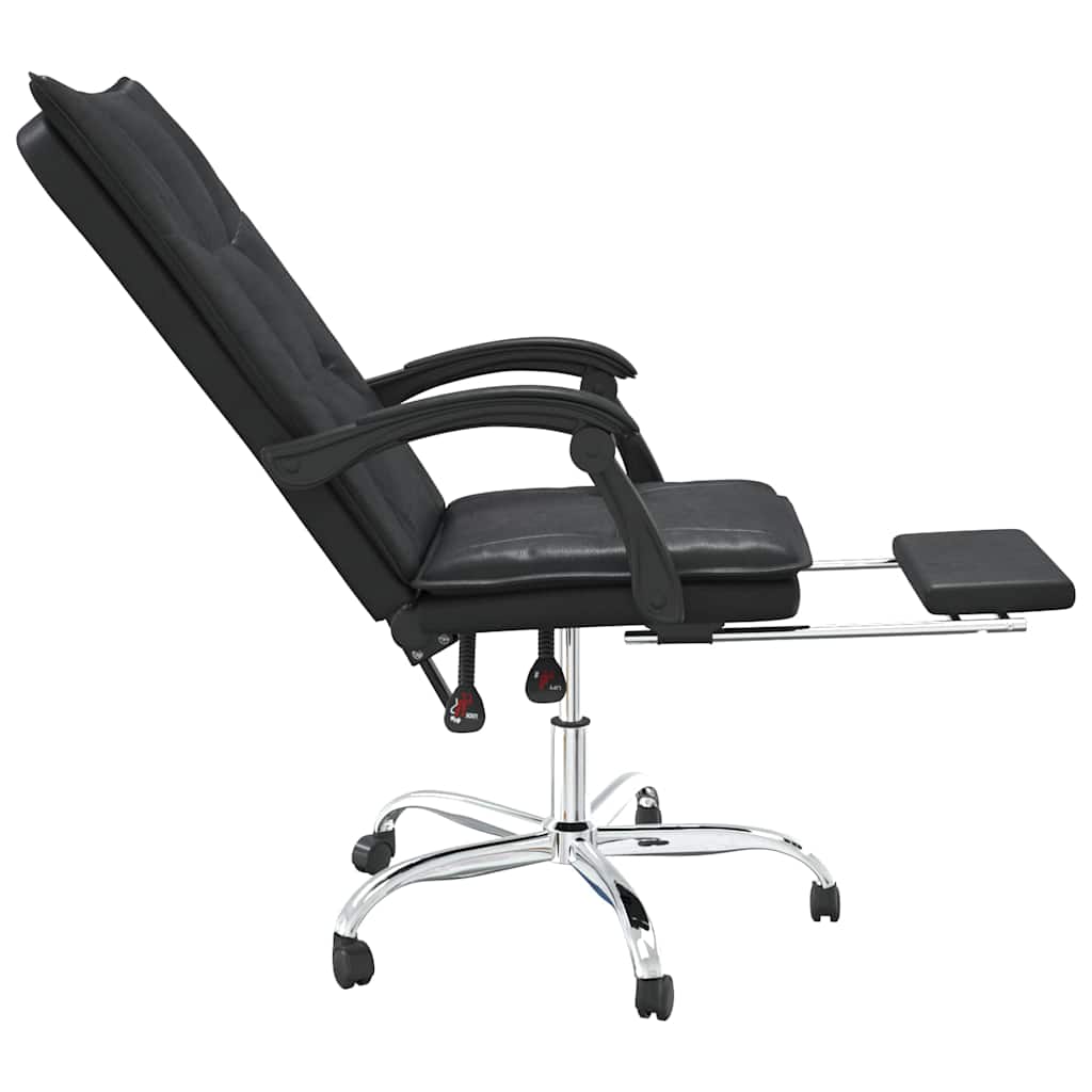 vidaXL Office Chair Adjustable Faux Leather Black