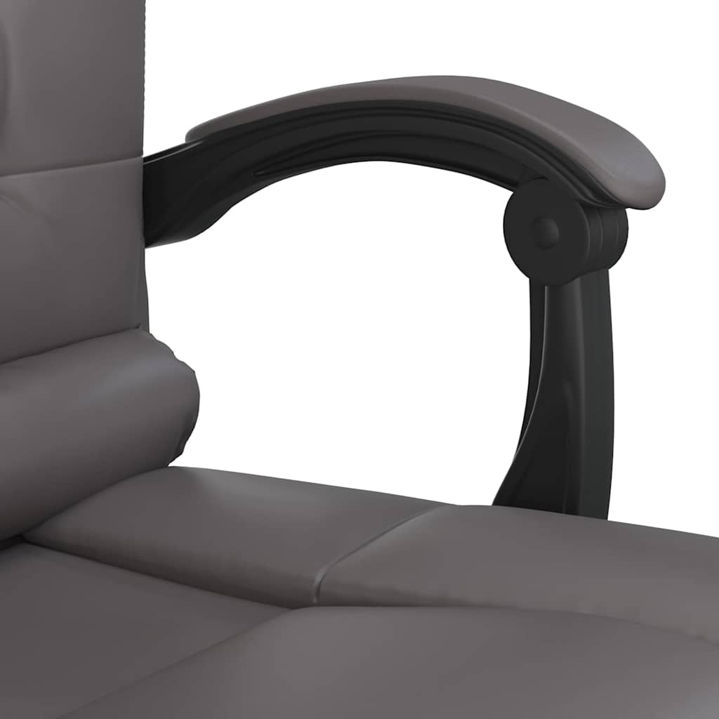 vidaXL Massage Relaxfauteuil voor op kantoor grijs kunstleer