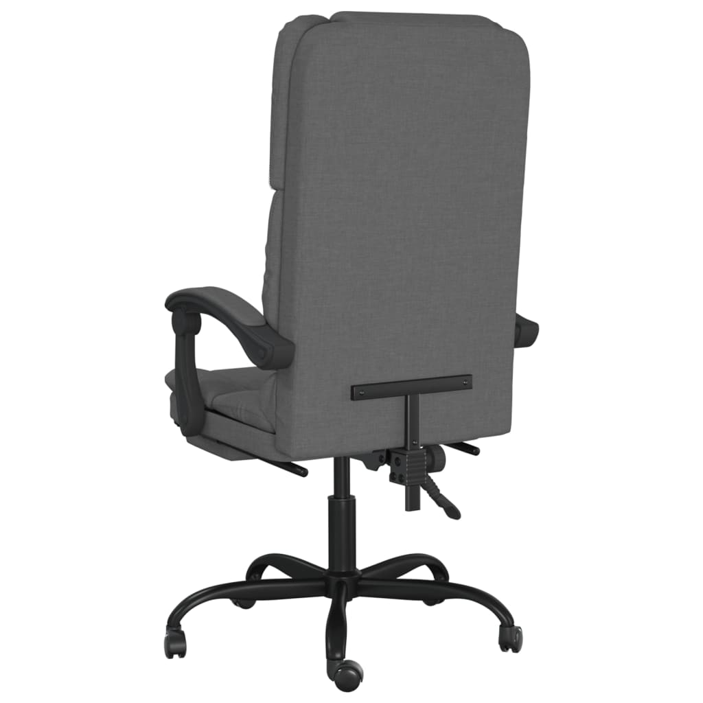 vidaXL Massage Relaxfauteuil voor op kantoor donkergrijs stof