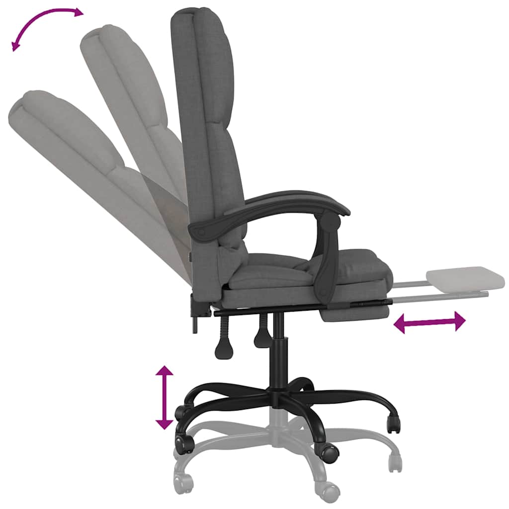 vidaXL Massage Relaxfauteuil voor op kantoor donkergrijs stof