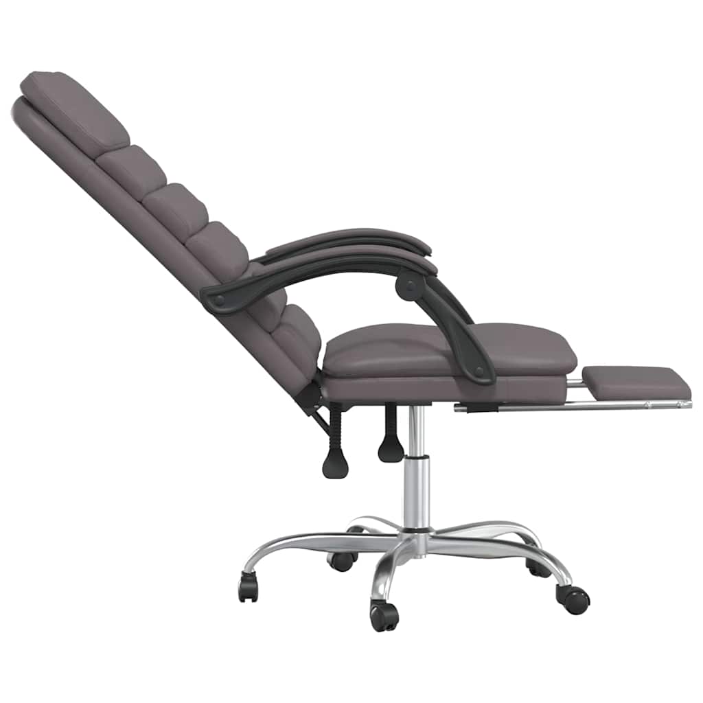 vidaXL Massage Relaxfauteuil voor op kantoor grijs kunstleer