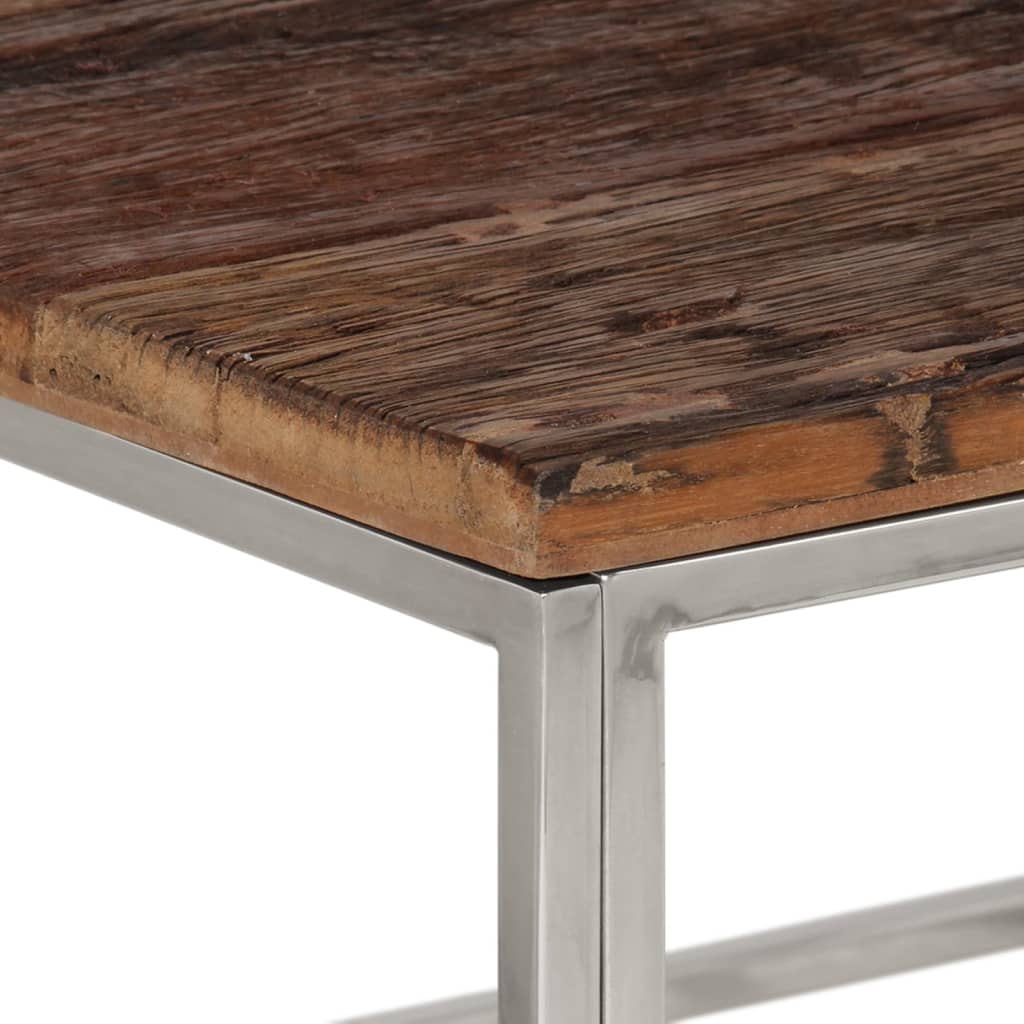 vidaXL Salontafel roestvrijstaal en gehard glas zilverkleurig