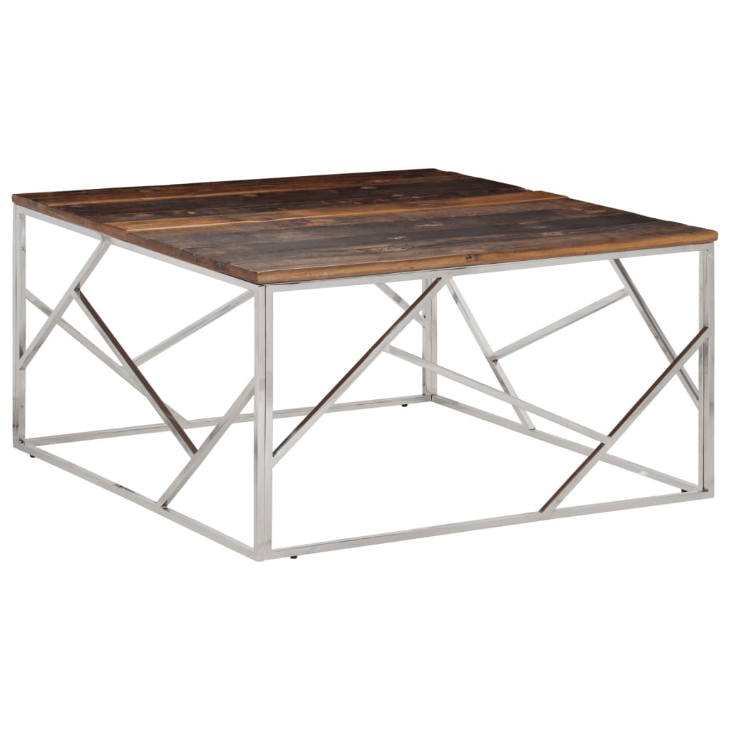 vidaXL Coffee table stainless steel and tempered glass golden
