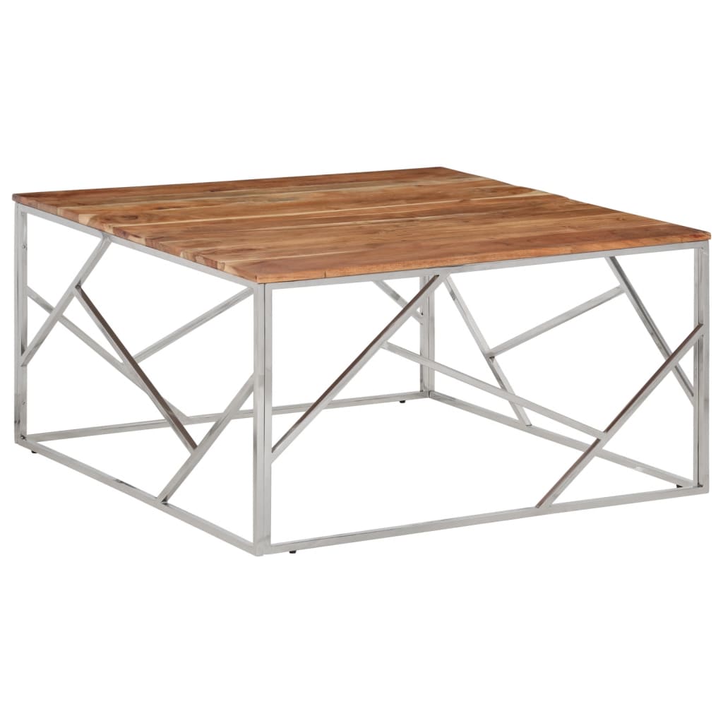 vidaXL Coffee table stainless steel and tempered glass golden